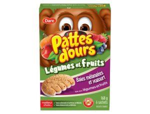 Package for Biscuits Pattes d’ours Légumes et fruits baies mélangées et yogourt
