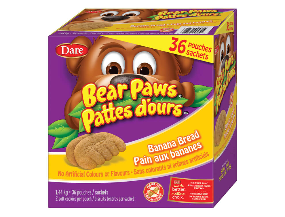Package for Bear Paws Banana Bread Cookies