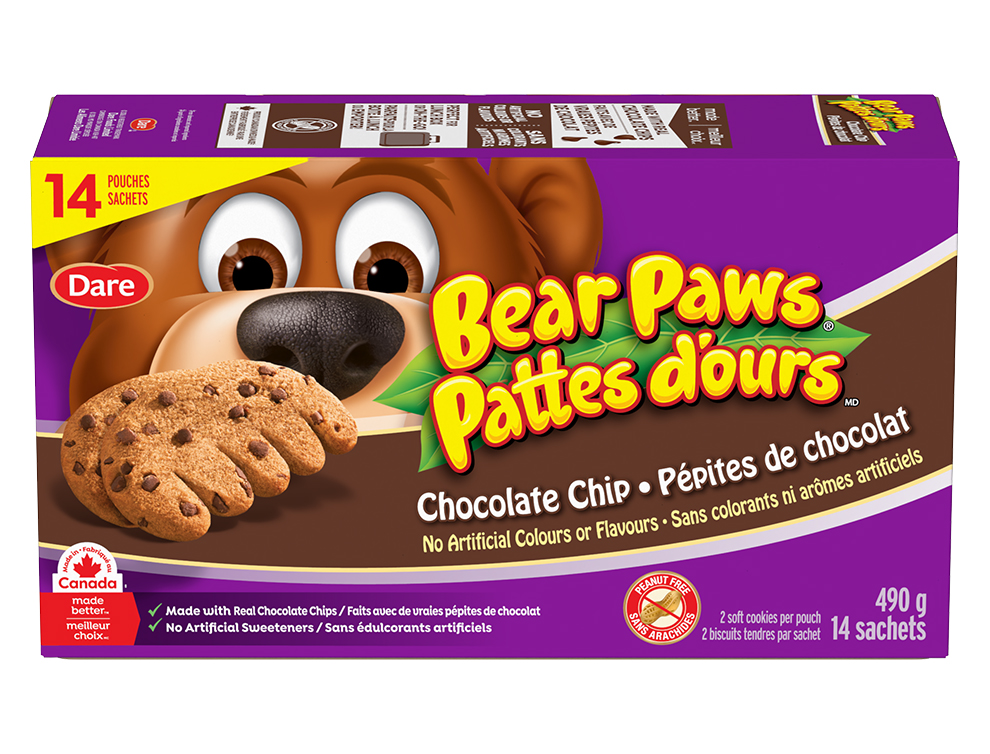 Package for Bear Paws Chocolate Chip Cookies
