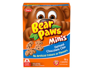 Package for Bear Paws Minis Oatmeal Chocolate Chip Cookies
