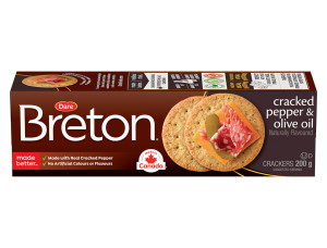 Package for Breton Cracked Pepper and Olive Oil Crackers
