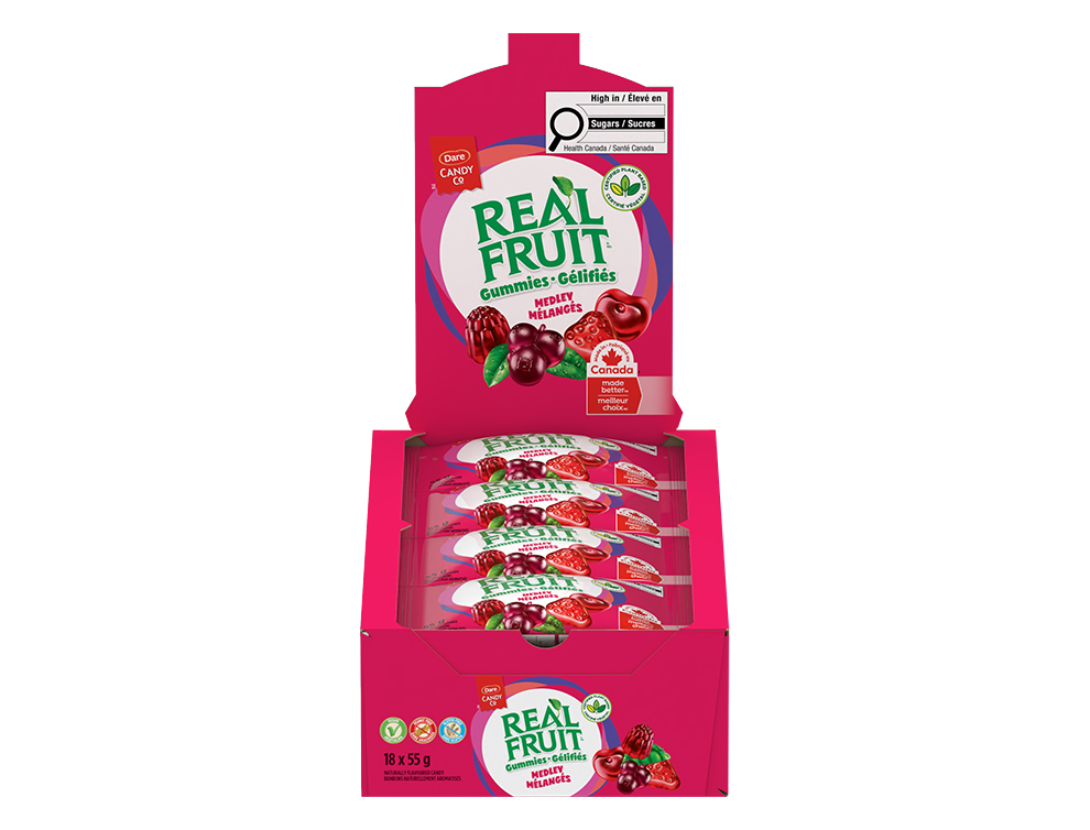 Package for Dare REALFRUIT Medley Gummies