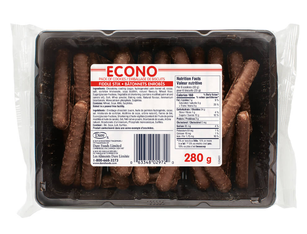 Package for Econo Fiddle Stix Cookies