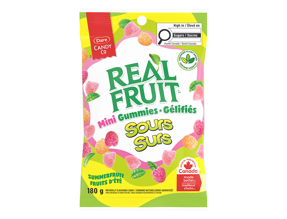 Package for Dare REALFRUIT Sours Minis Summerfruit Burst Gummies
