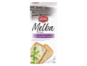 Package for Boulangerie Grissol Melba Toast Sprouted Grain with Seeds